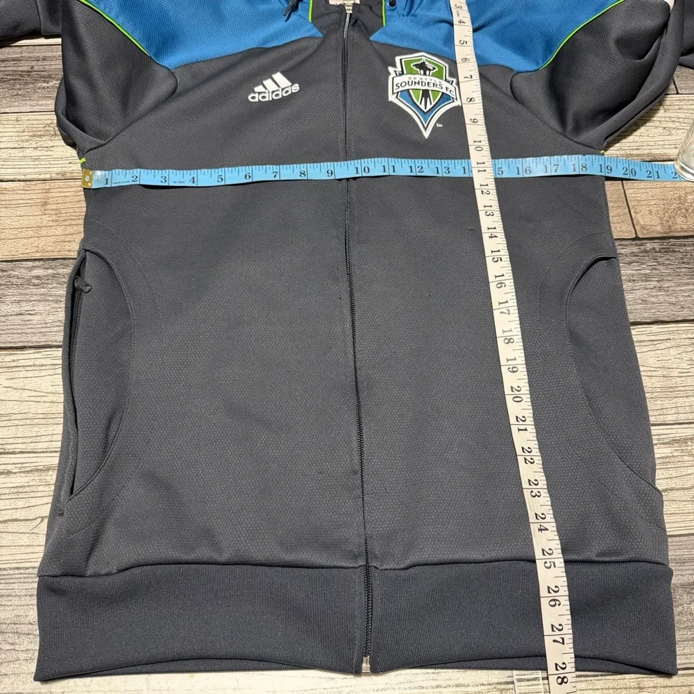 Adidas Seattle Sounders Fc Full Zip Hooded Jacket Men’s S Blue Gray MLS
